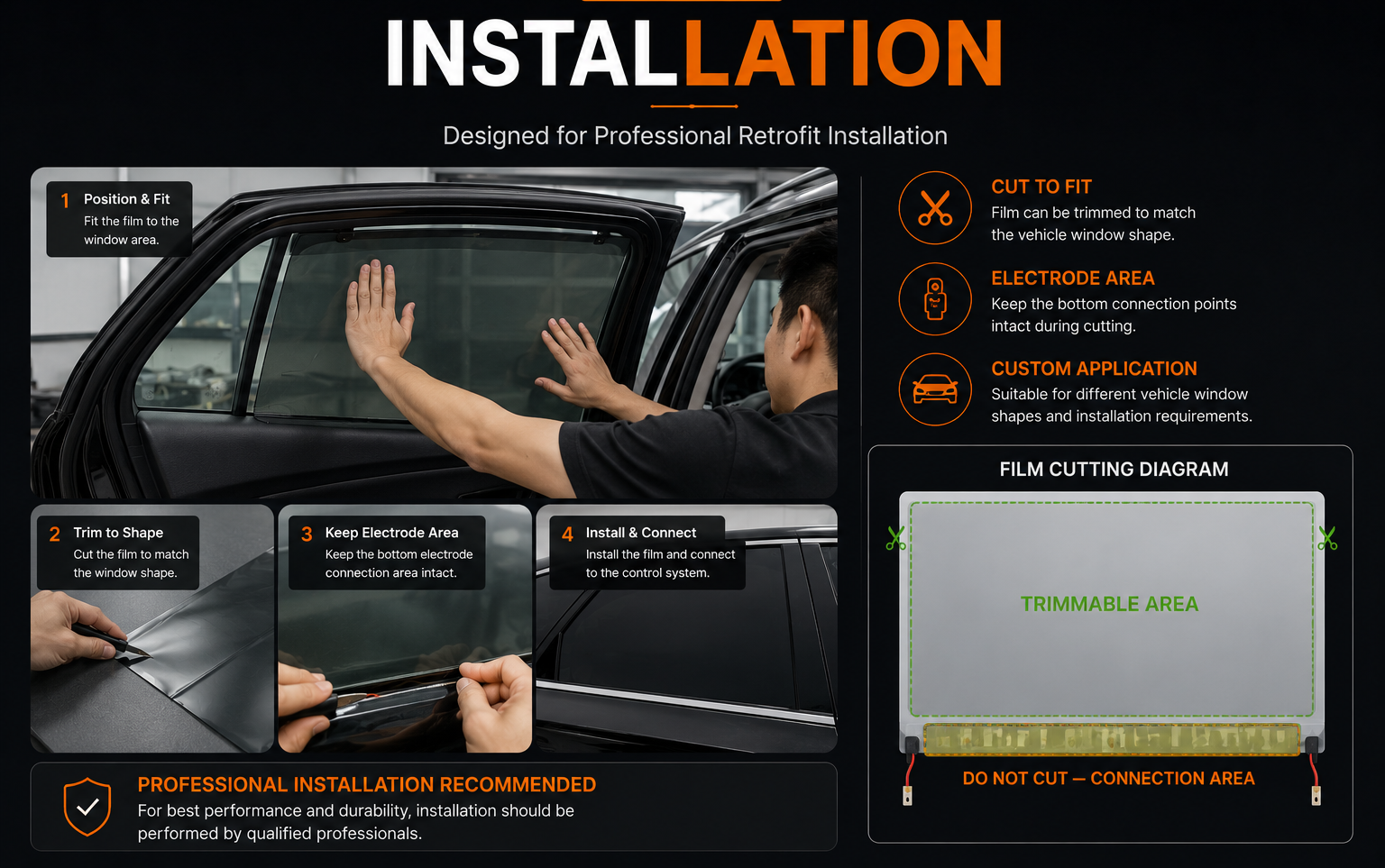 TINTWAVE automotive smart film installation guide for car side windows