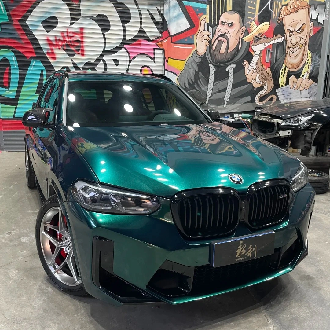 Royal Metallic Green Car Wrap Vinyl – Gloss Green PET Car Film - Image 2