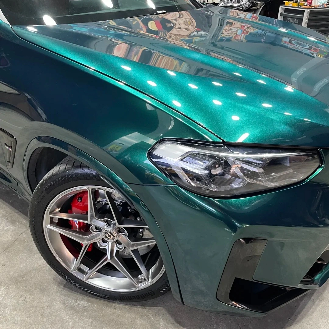 Royal Metallic Green Car Wrap Vinyl – Gloss Green PET Car Film - Image 3