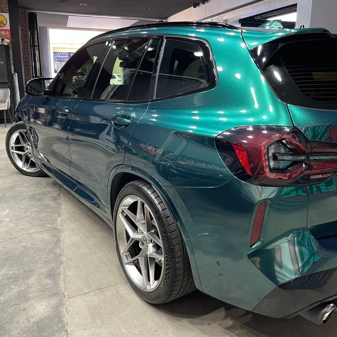 Royal Metallic Green Car Wrap Vinyl – Gloss Green PET Car Film - Image 4