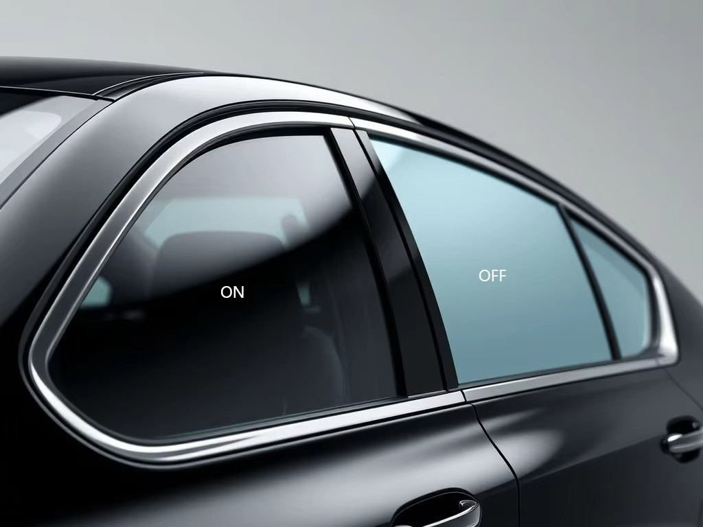 PDLC smart tint film for car window, switchable privacy and sun protection